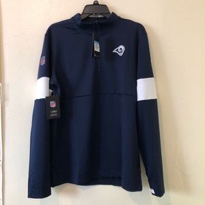 Los Angeles Rams Nike 1/2 Zip Pullover Blue Sz M